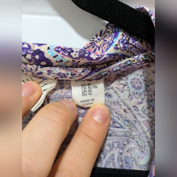 Artisan NY Kimono Style Paisley Purple Robe (Size XL) - Picture 5 of 6